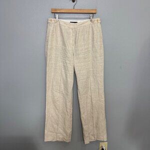 TALBOTS windsor linen wide leg pants curvy fit size 10